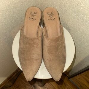 BEAST FASHION Tan Mules Slip-On Shoes